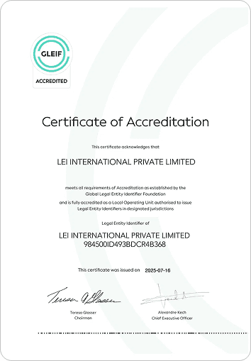 GLEIF certificate